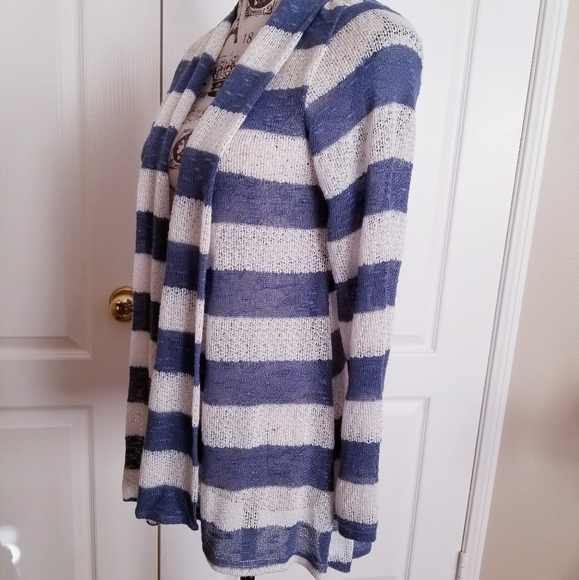 CKW Light Weight Blue/Cream Women's Cardigan - Picture 4 of 5